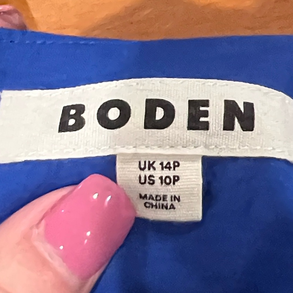 Boden royal blue Carla linen wide leg sleeveless jumpsuit size 10P - Picture 7 of 9